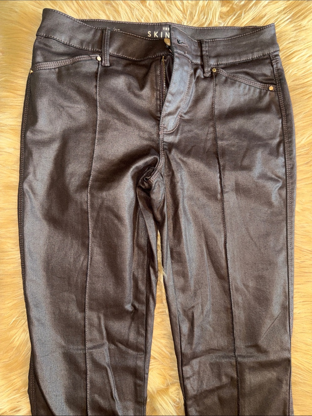 White house black market  Skinny Coated Jeans in Dark Brown